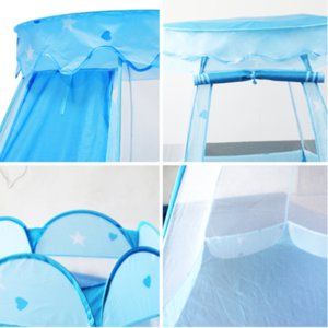 LALAHO 190T polyester six-sided flat top blue play